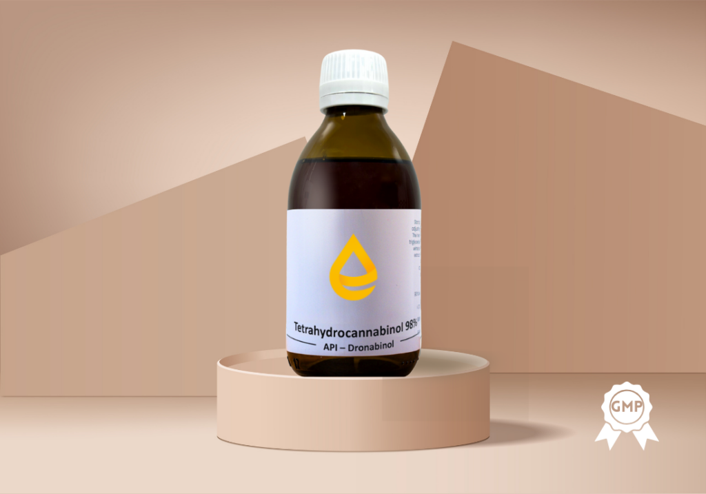 High-purity Tetrahydrocannabinol (THC) with GMP certification. Dronabinol.